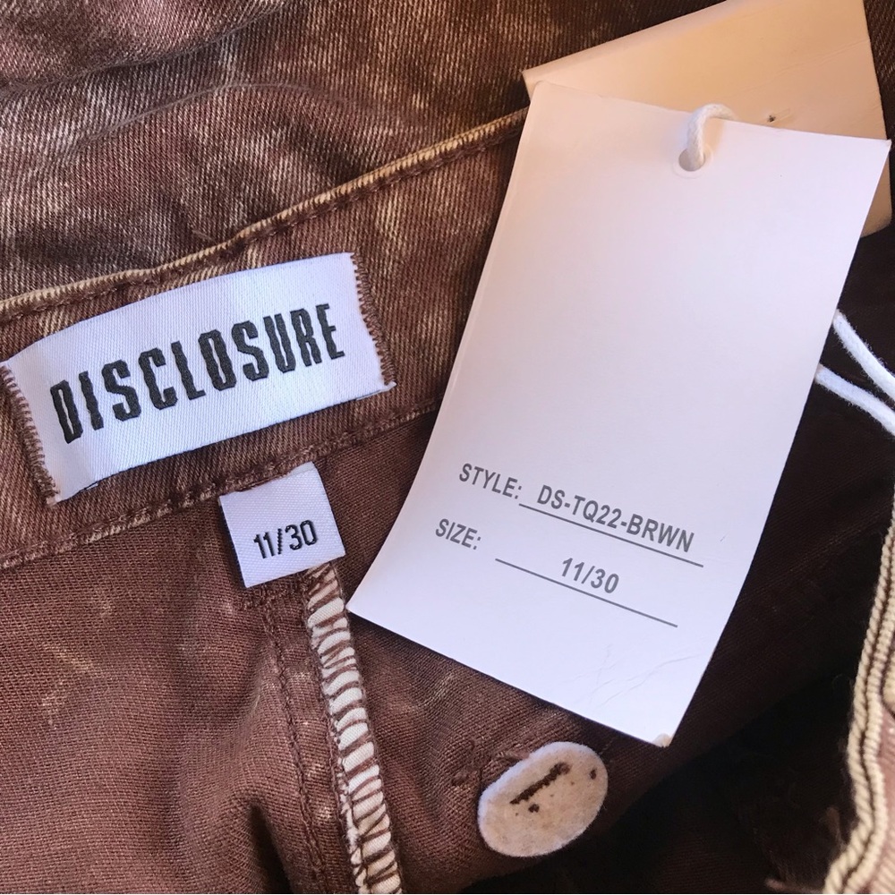 Disclosure NWOT Cargo Light Brown Wide Leg Jeans - Picture 6 of 8